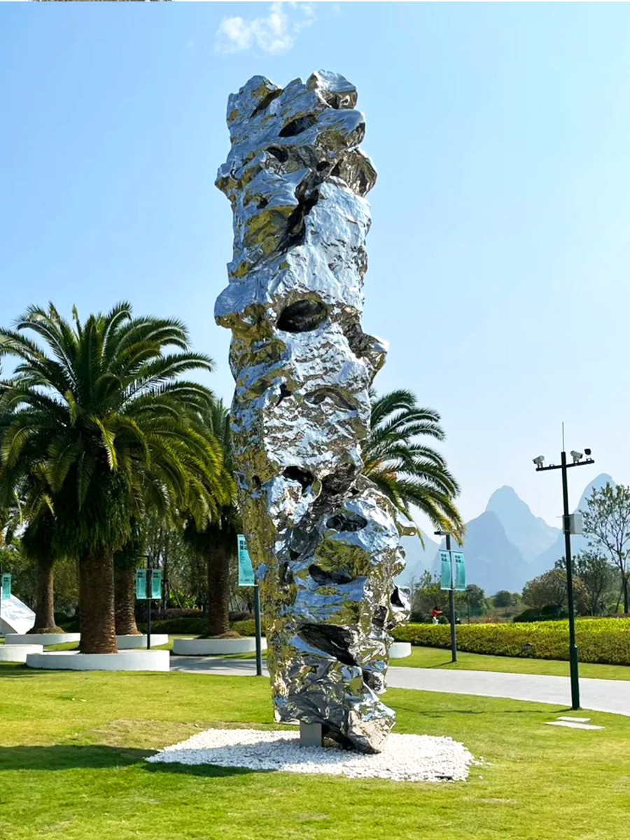 Stainless Steel Abstract Monolith Sculpture