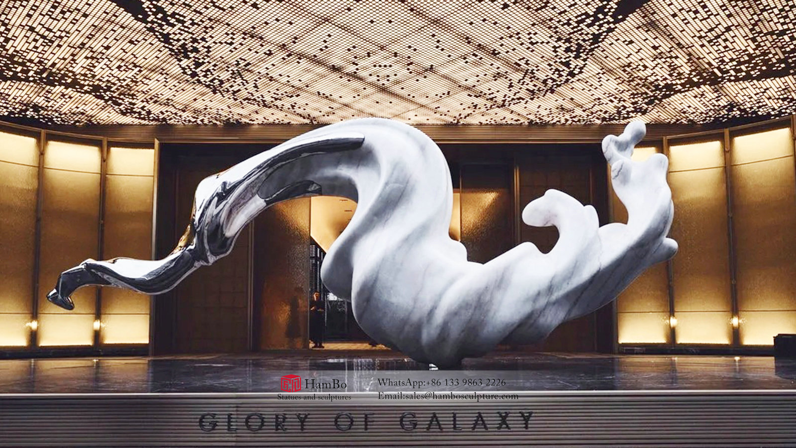 Large stainless steel flying horse sculpture custom