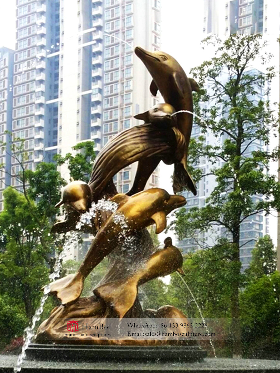 Large outdoor bronze fountain sculpture customization