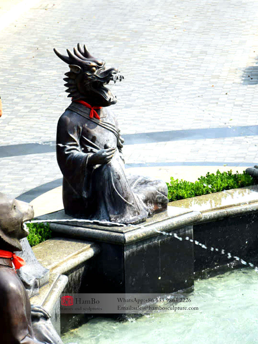 Large outdoor bronze fountain sculpture customization