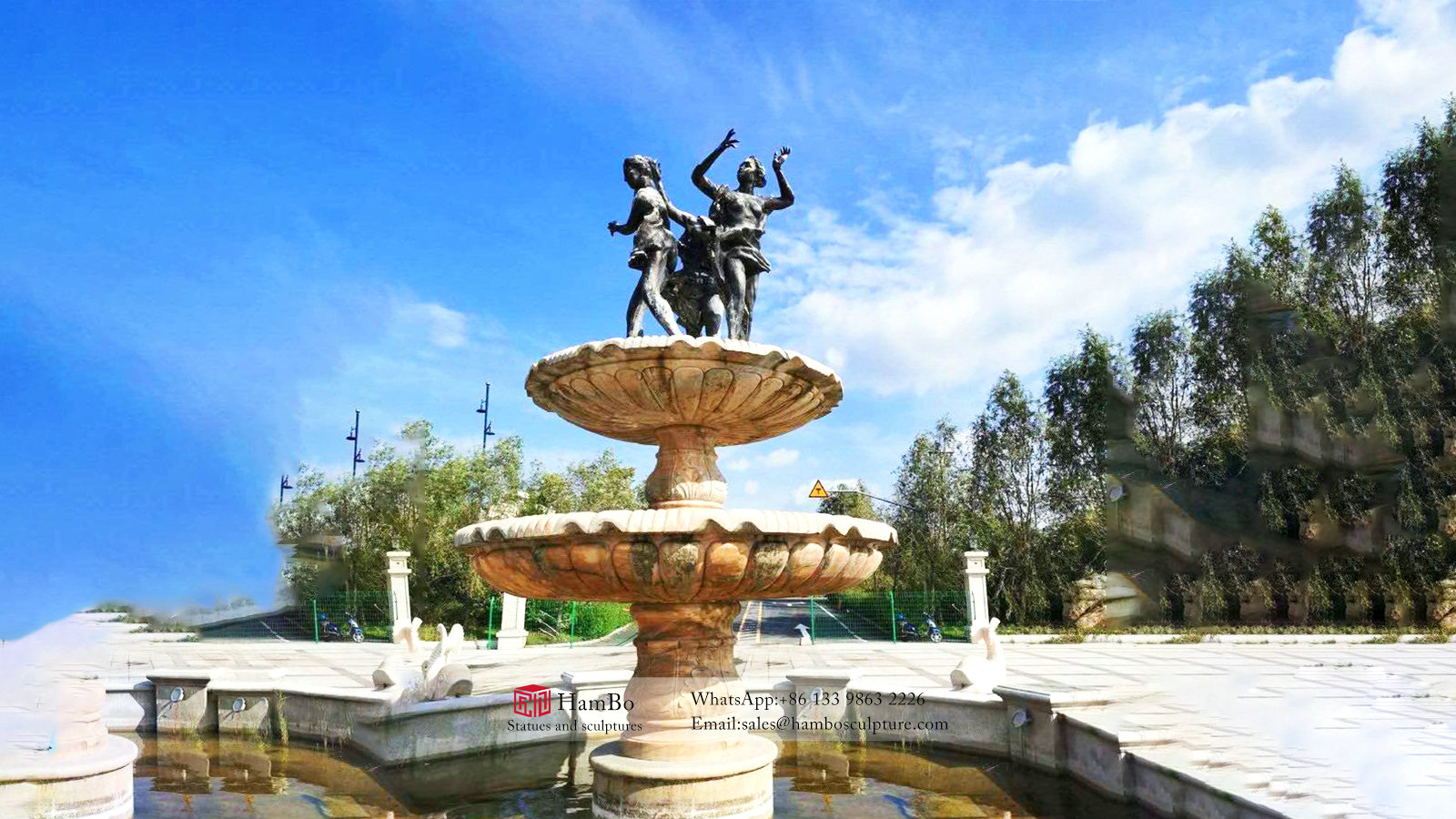 Large outdoor bronze fountain sculpture customization