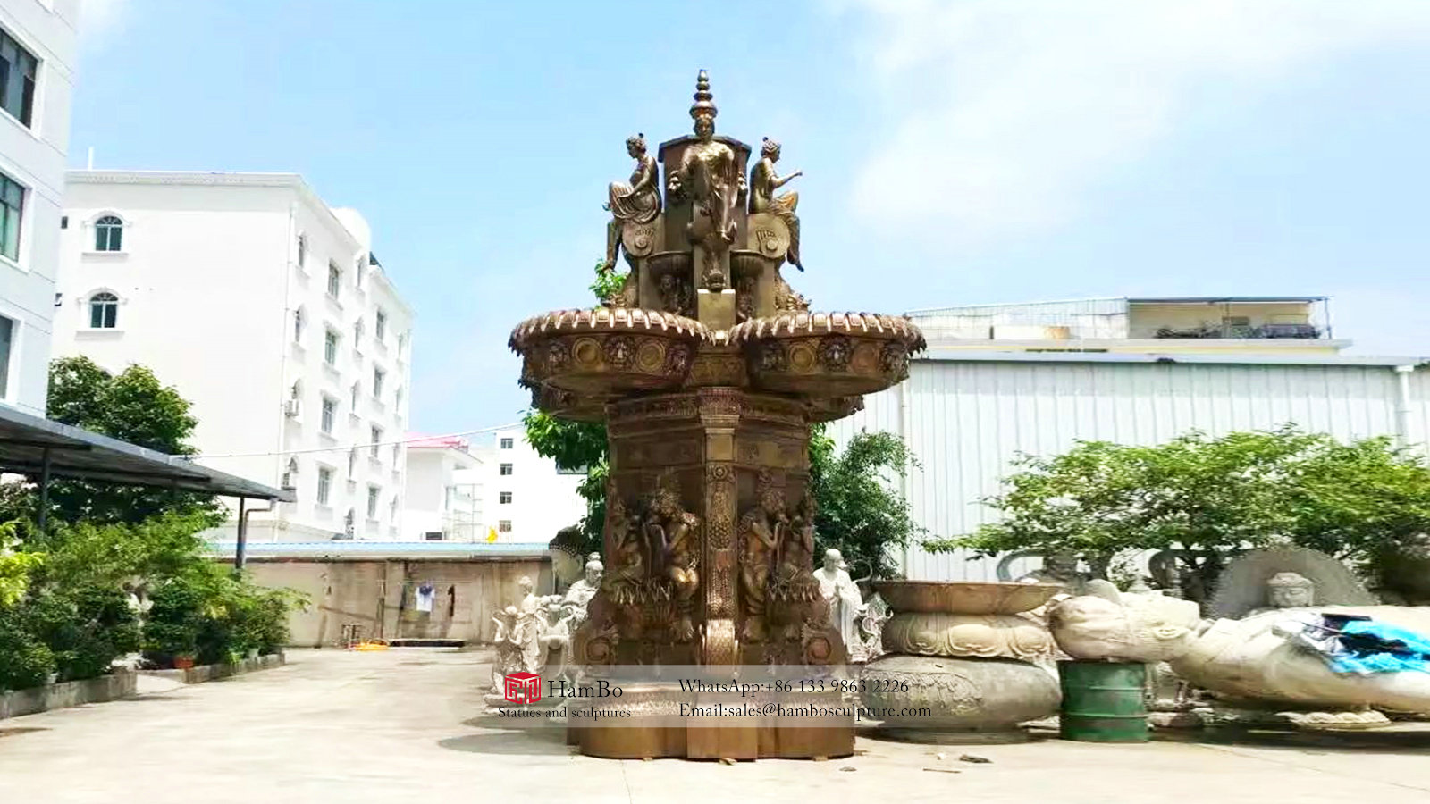 Large outdoor bronze fountain sculpture customization