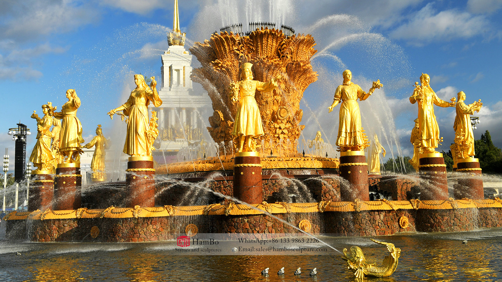 Large outdoor bronze fountain sculpture customization