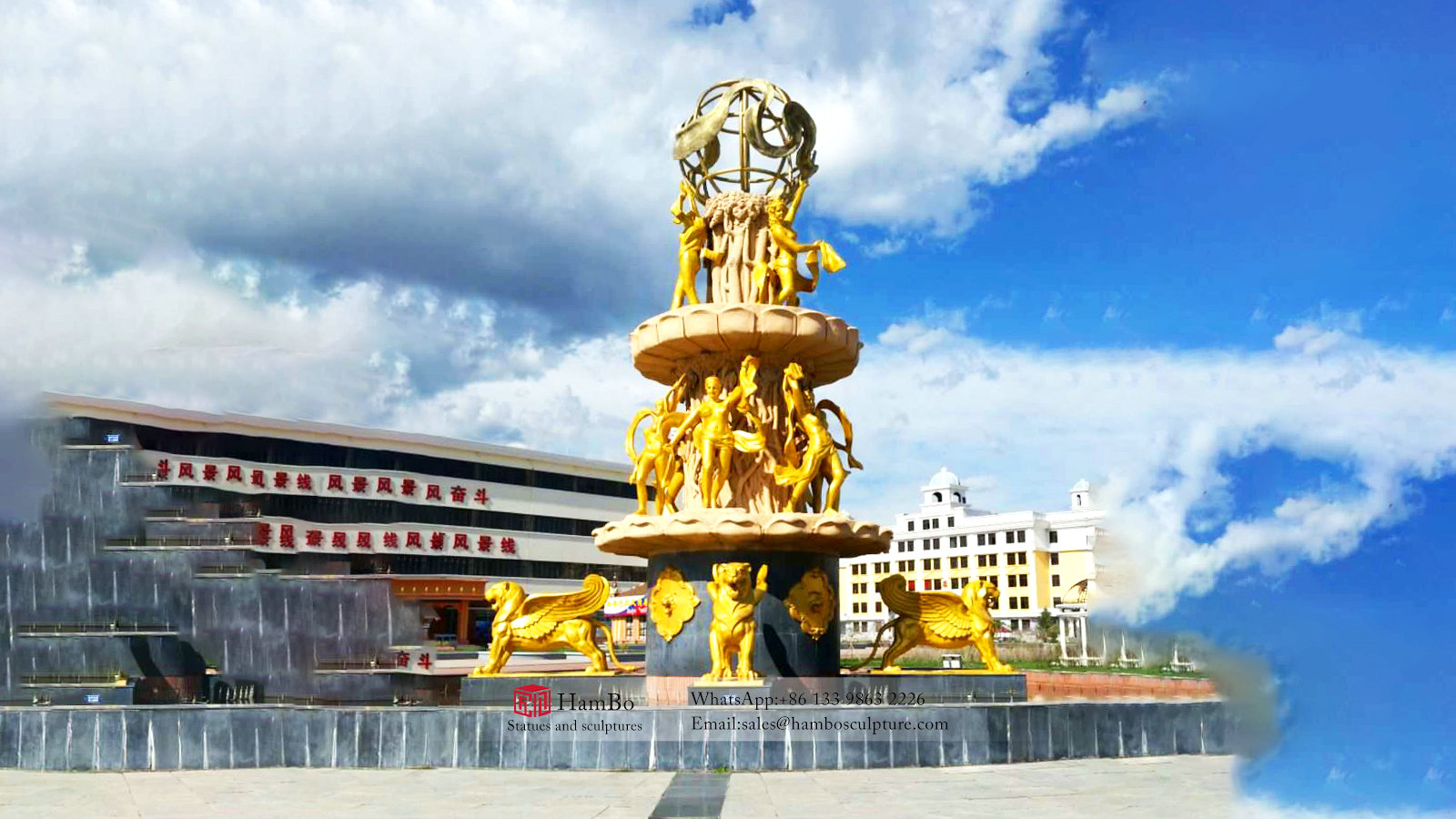Large outdoor bronze fountain sculpture customization