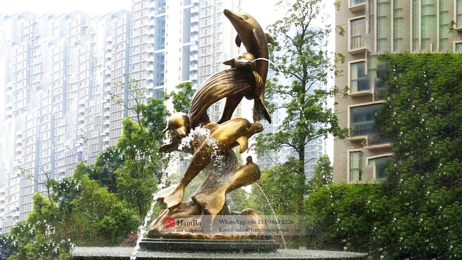 Large outdoor bronze fountain sculpture customization