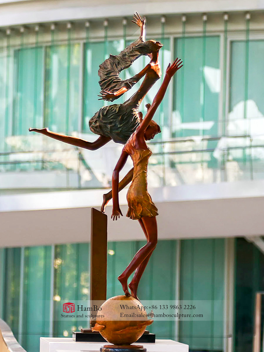 Modern bronze abstract figure sculpture custom manufacturers