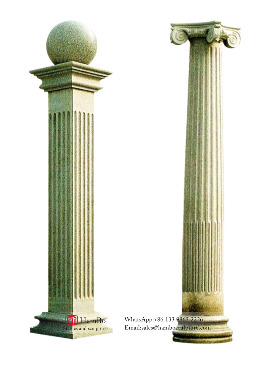 Square stone carving pattern Roman column sculpture manufacturers
