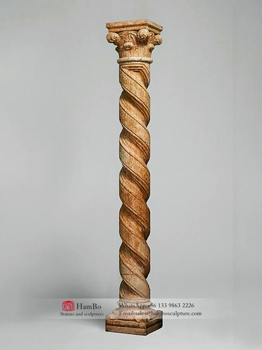 Square stone carving pattern Roman column sculpture manufacturers