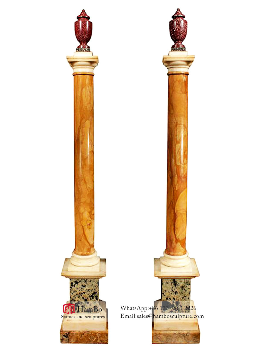 Square stone carving pattern Roman column sculpture manufacturers
