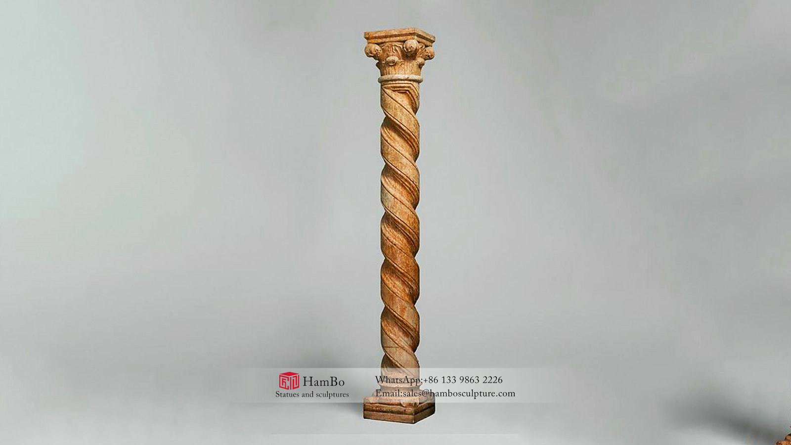 Square stone carving pattern Roman column sculpture manufacturers