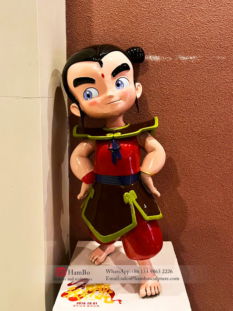 Outdoor FRP animation Nezha sculpture custom manufacturers