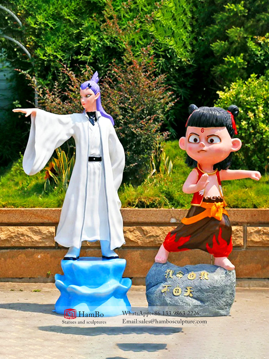 Outdoor FRP animation Nezha sculpture custom manufacturers