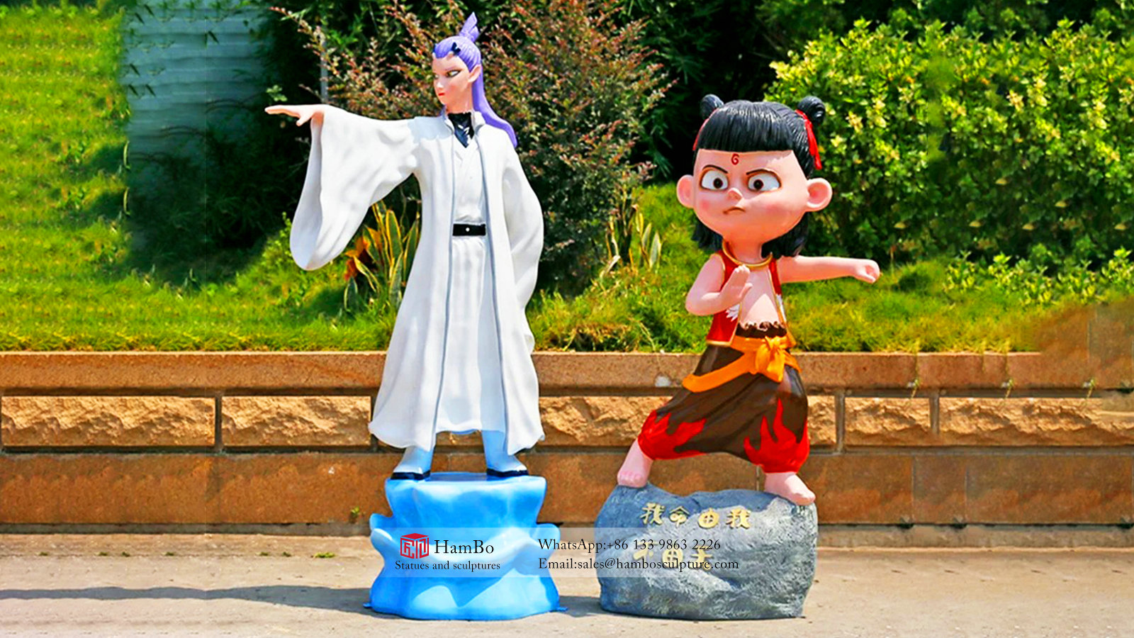 Outdoor FRP animation Nezha sculpture custom manufacturers