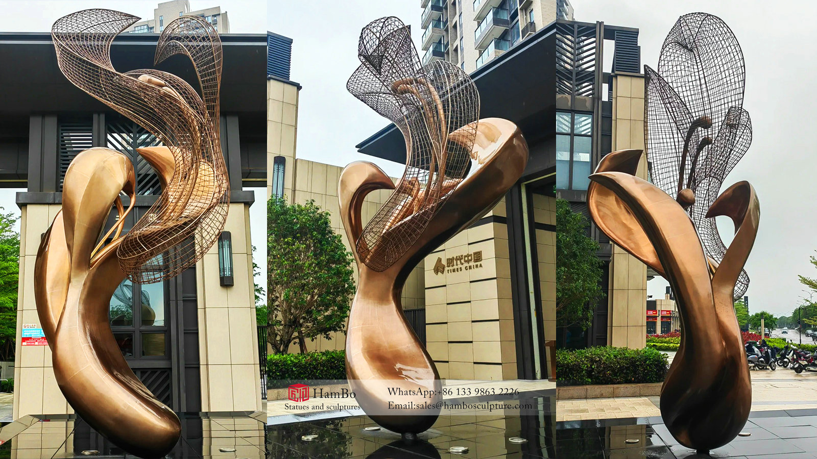 Real estate stainless steel cow mirror sculpture manufacturers