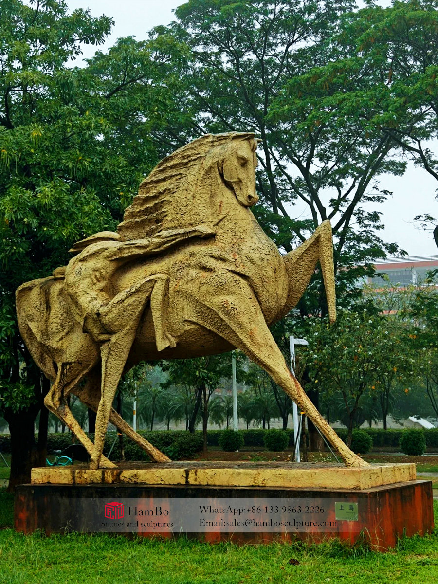 Park stone bronze combined with creative sculpture manufacturers
