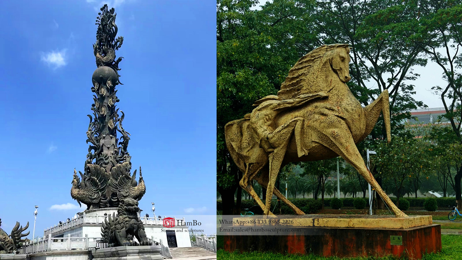 Park stone bronze combined with creative sculpture manufacturers